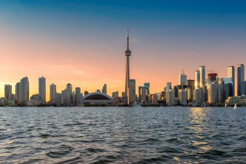 Toronto skyline at sunset