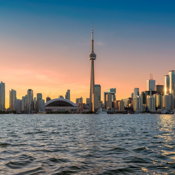 Toronto skyline at sunset