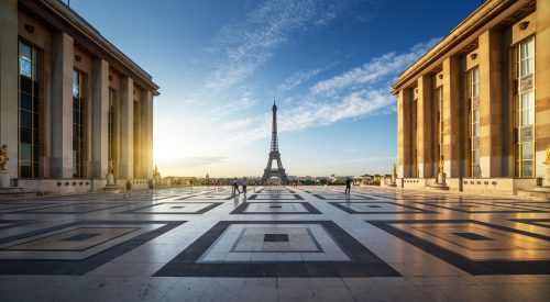 Early morning view of Eiffel Tower, Paris, France