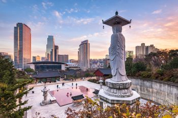 Bongeunsa temple in Seoul City, South Korea