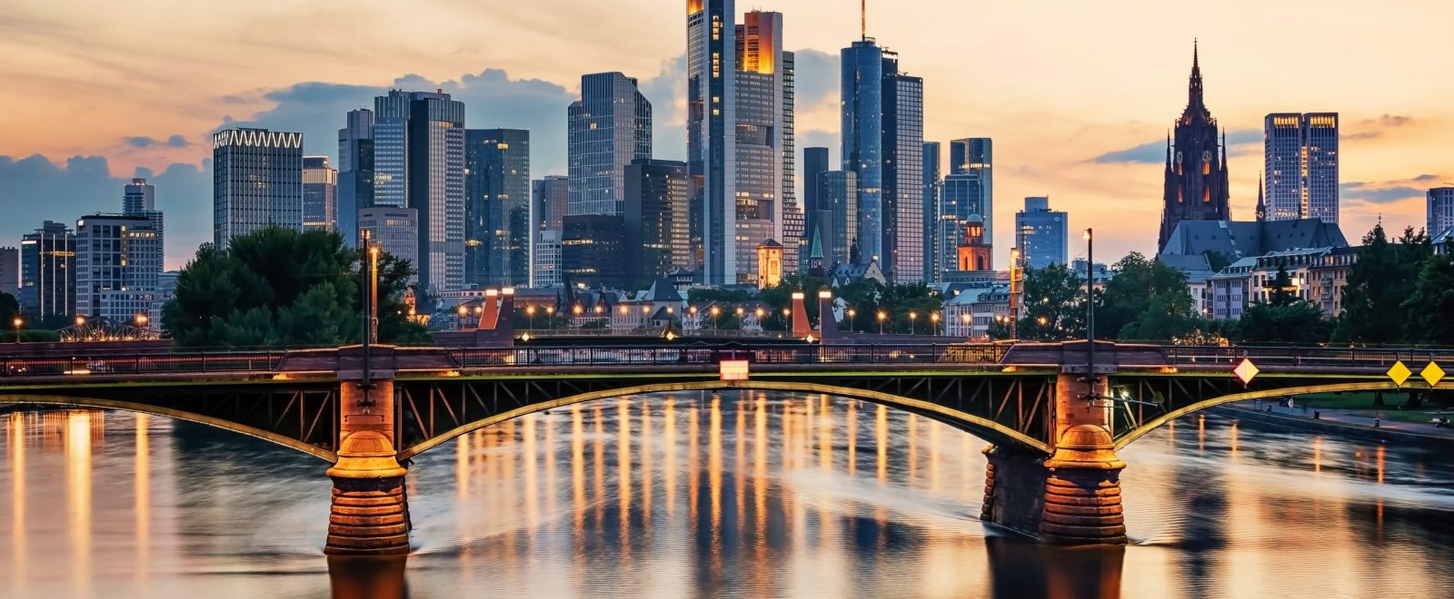 The business district in Frankfurt, Germany