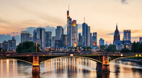 The business district in Frankfurt, Germany