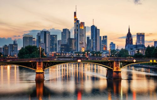 The business district in Frankfurt, Germany