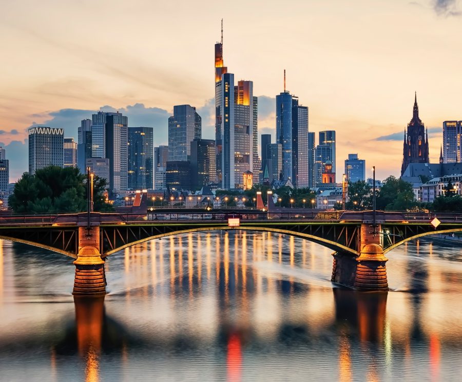 The business district in Frankfurt, Germany