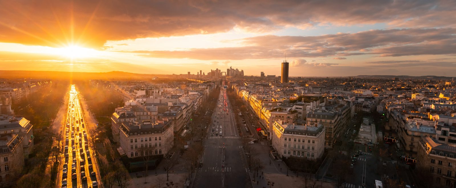 Paris, France, looking towards the financial district La Defense