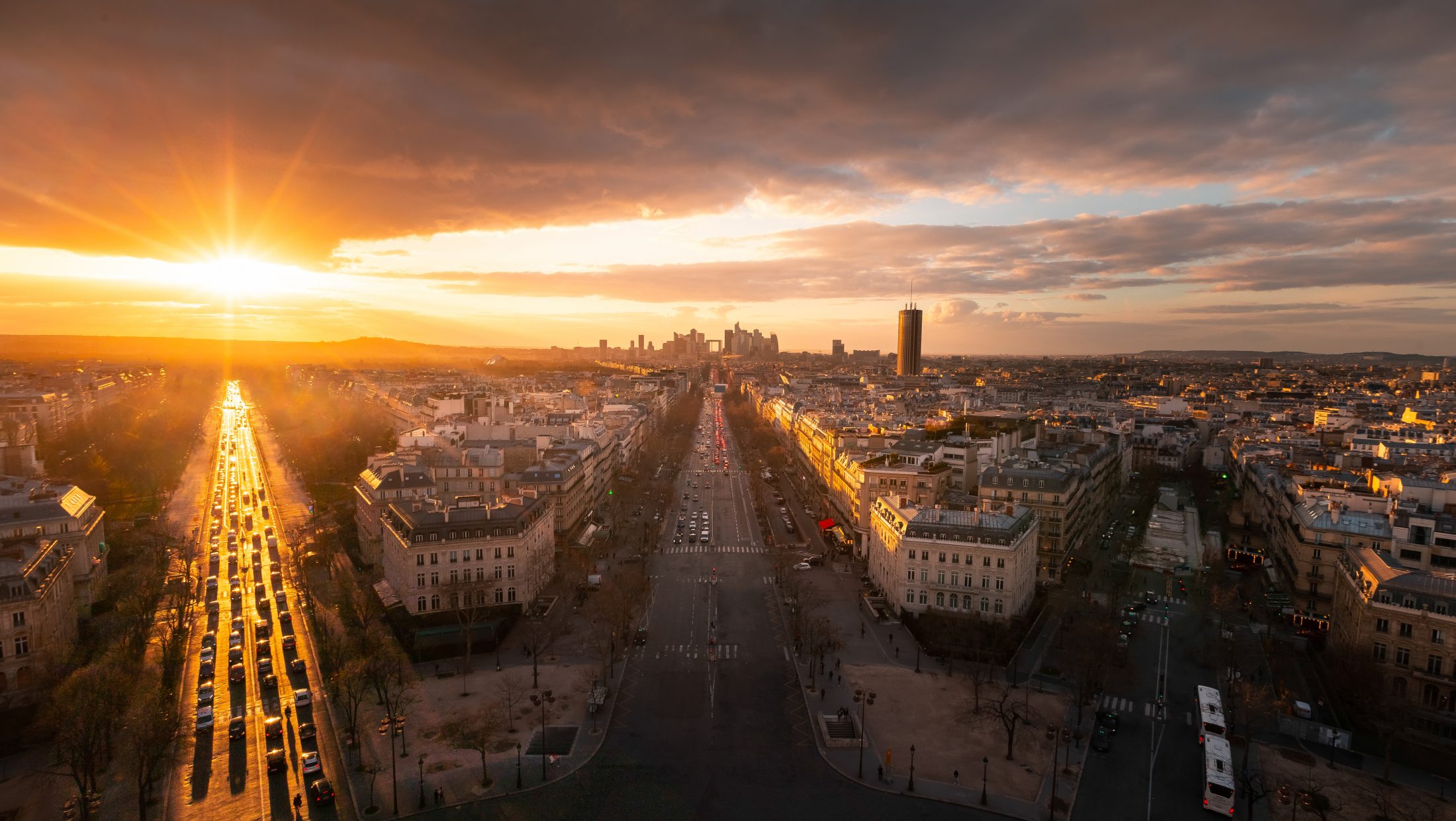 Paris, France, looking towards the financial district La Defense