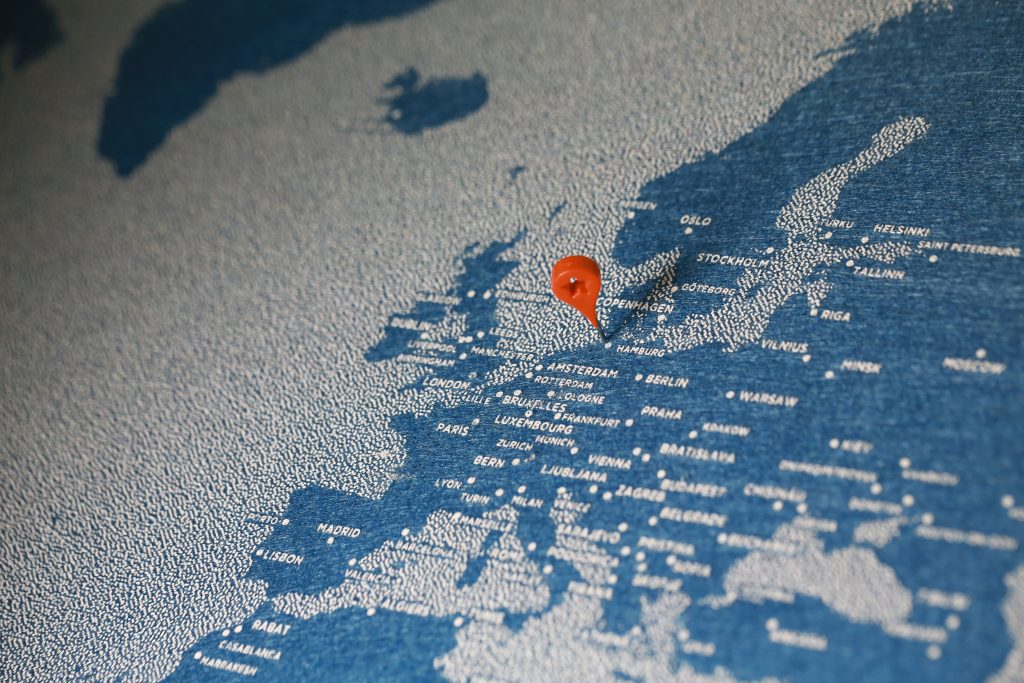 Pin on map of Europe