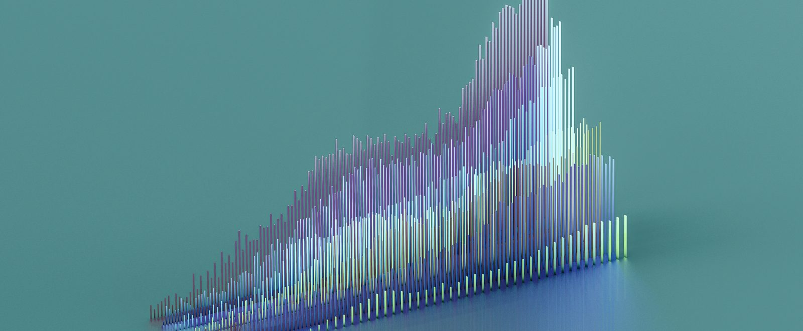 A colourful graph of vertical lines overlaying each other