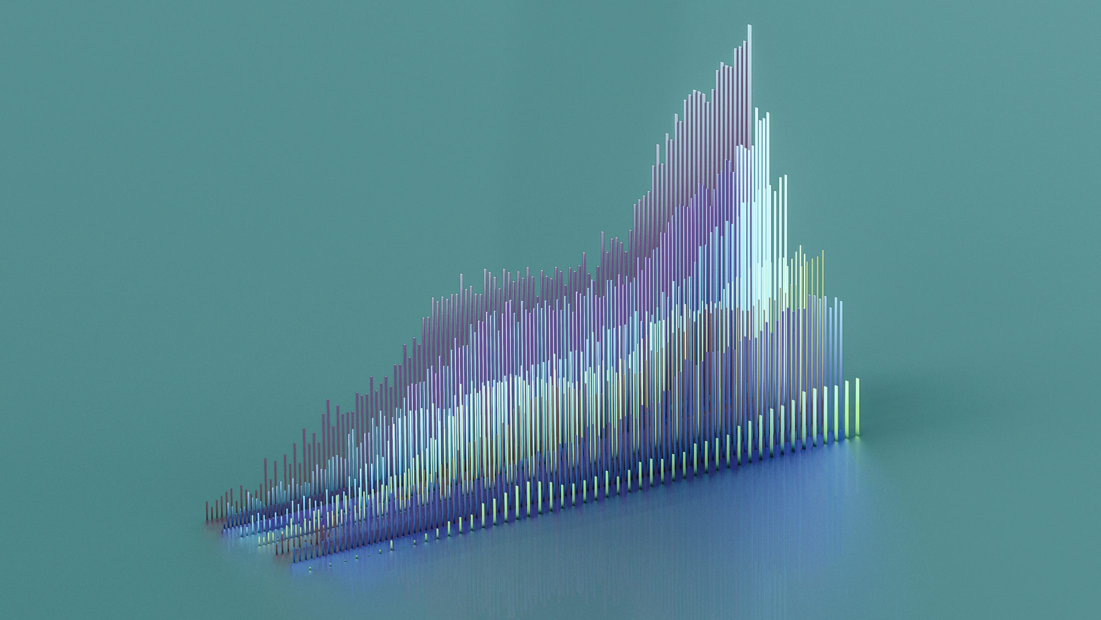 A colourful graph of vertical lines overlaying each other