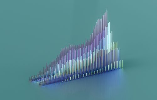 A colourful graph of vertical lines overlaying each other