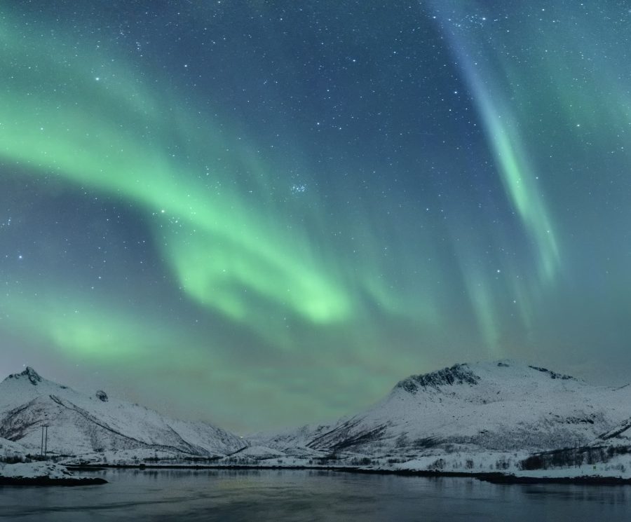 Northern Lights over the Lofoten Islands in Norway
