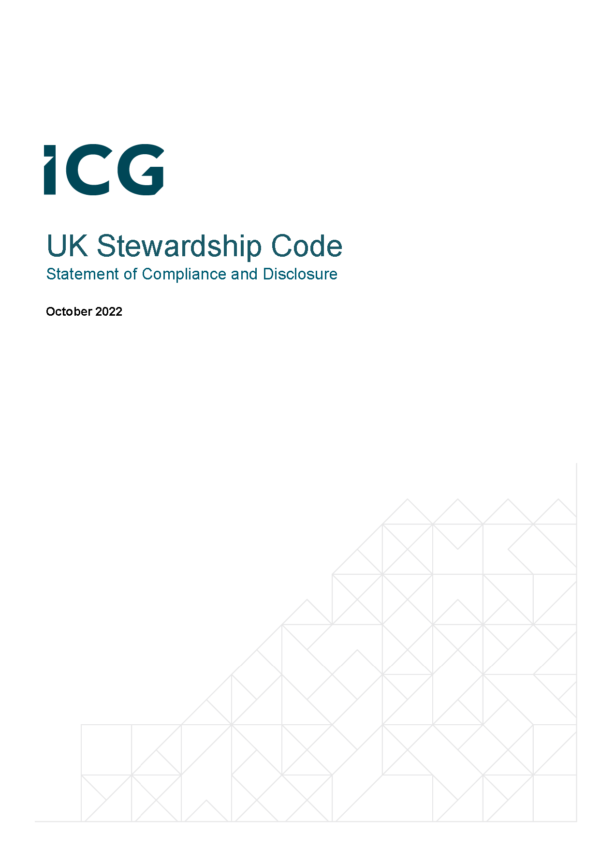 Front cover of ICG UK Stewardship Code Report 2022