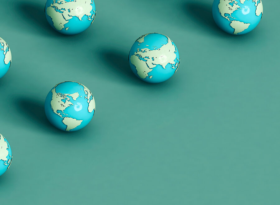Planet earth on a green background