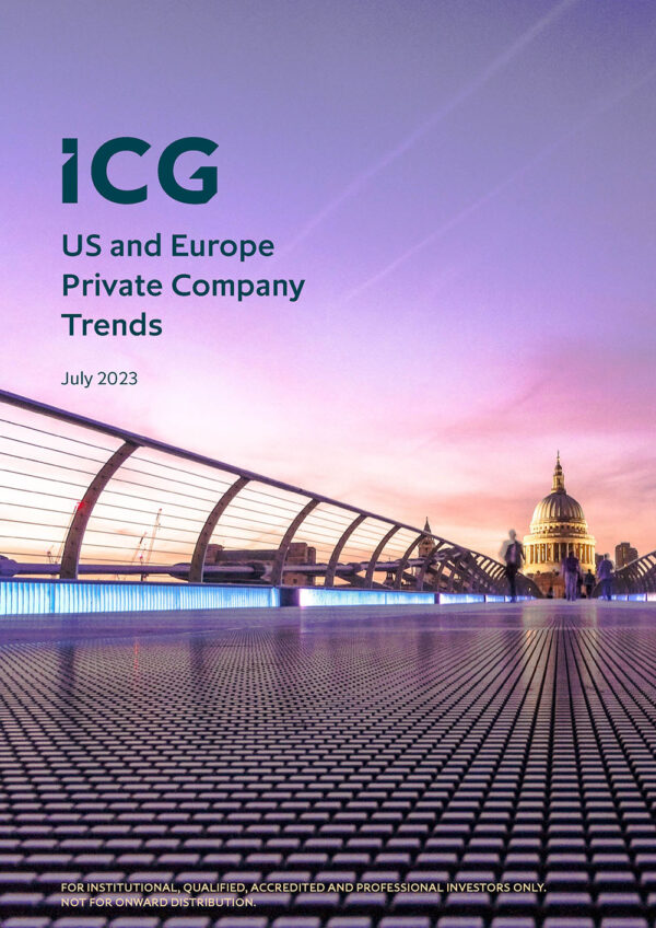 Front cover of ICG private companies report, published July 2023