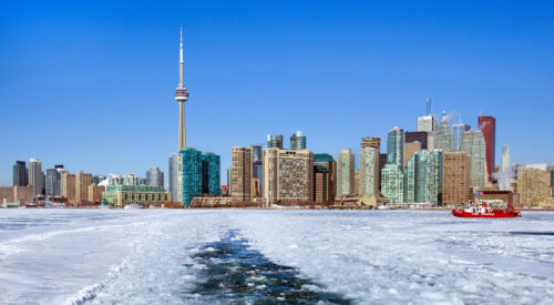 Toronto, Canada, in the snow and ice