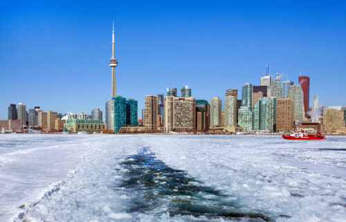 Toronto, Canada, in the snow and ice