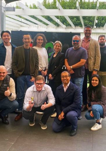 Members of ICG's Australia team posing for the camera after volunteering as part of our Million Meals campaign at Our Big Kitchen