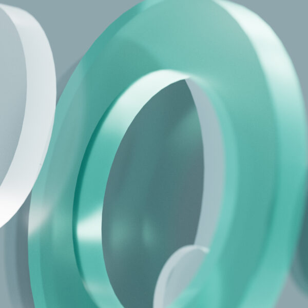 Green and white cylinders representing sustainability