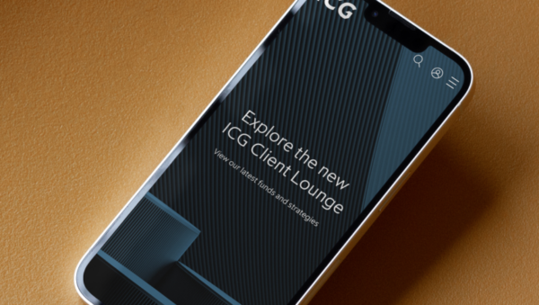 Smartphone displaying the ICG Client Lounge