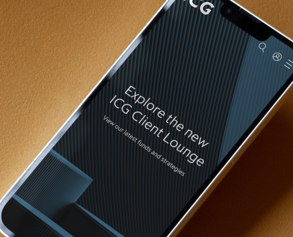 Smartphone displaying the ICG Client Lounge