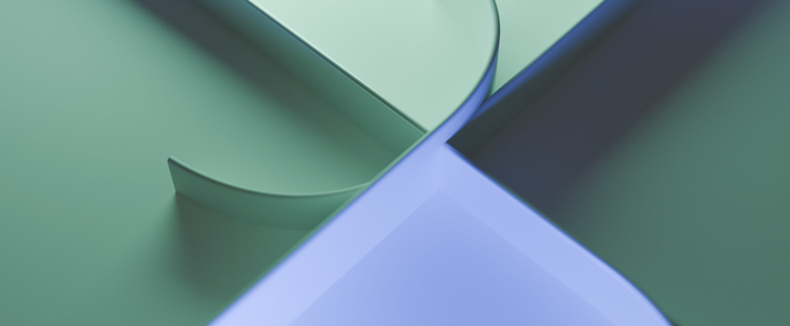 ICG illustration with the theme of progress showing two interlinked colours and geometric patterns