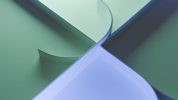ICG illustration with the theme of progress showing two interlinked colours and geometric patterns