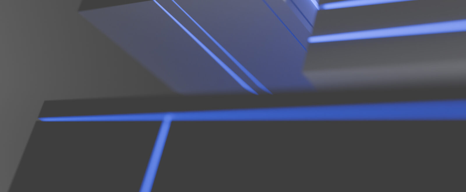 Blocks with violet light seeping from within