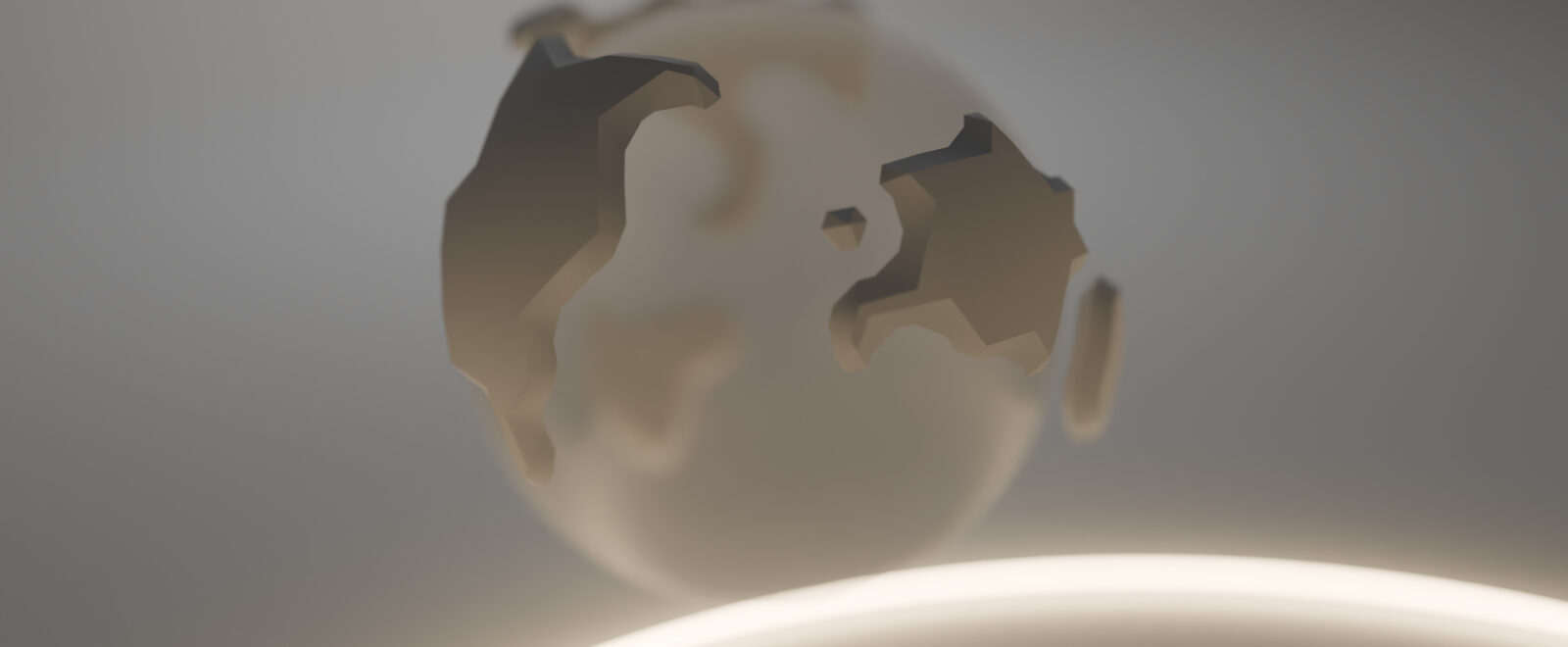 Transatlantic view of an illustration of the planet Earth