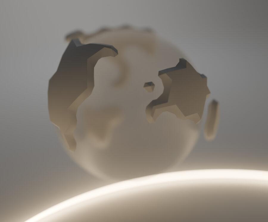 Transatlantic view of an illustration of the planet Earth