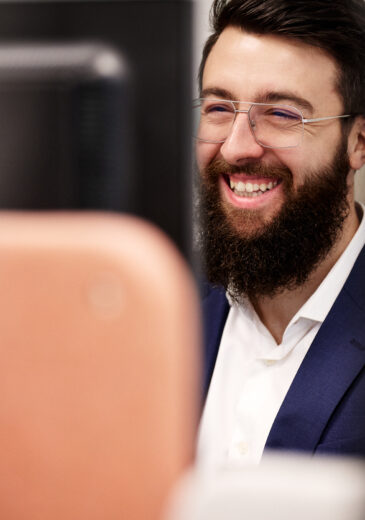 Man in ICG's office in Warsaw, Poland