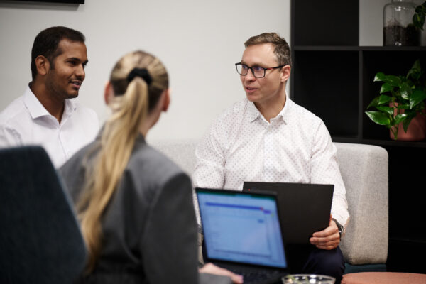 Colleagues having a meeting in ICG's office in Warsaw, Poland