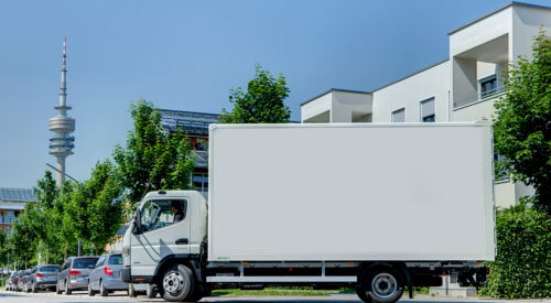 Delivery lorry in Munich, Germany