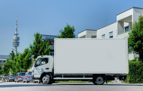 Delivery lorry in Munich, Germany