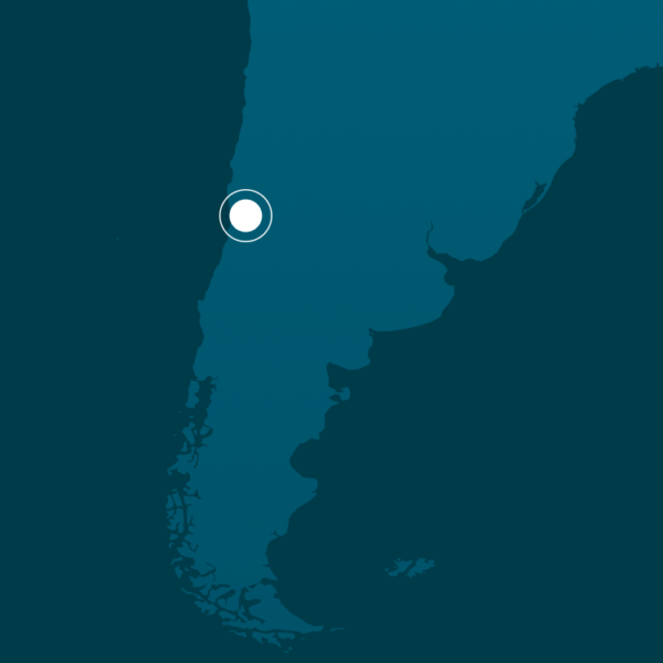 Santiago, Chile, as a dot on ICG's global locations map