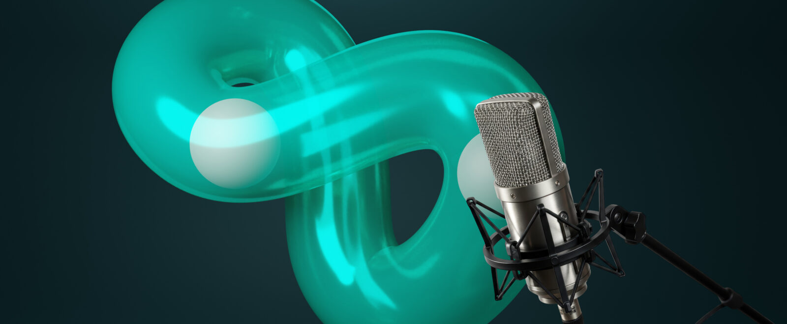 Image suggesting renewal with a podcast microphone over the top