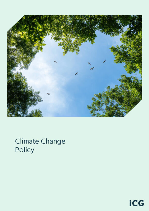 Front page of ICG's Climate Change Policy
